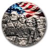 2024 Republic of Ghana 2 oz Silver Antique Mount Rushmore