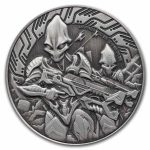 2024 Samoa 1 oz Silver Space Alien Battle Antique
