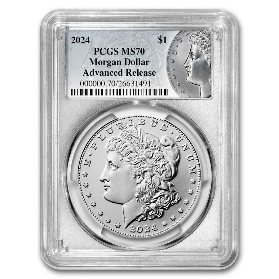 2024 Silver Morgan Dollar MS-70 PCGS (AR, Morgan Label)