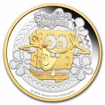 2024 TUV 2 oz Silver SpongeBob SquarePants Gilded Proof (Box)