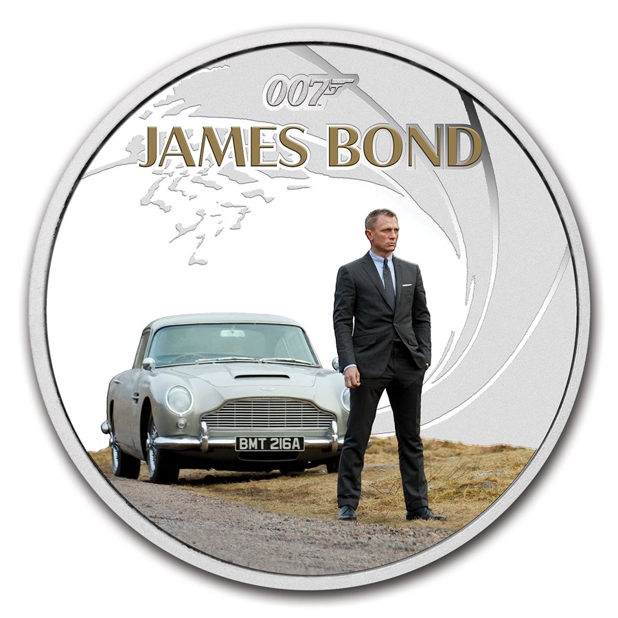 2024 Tuvalu 1 oz Silver James Bond Colorized Daniel Craig PF