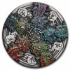 2024 Tuvalu 5 oz Silver Colorized Dragon and 5 Elements Antiqued