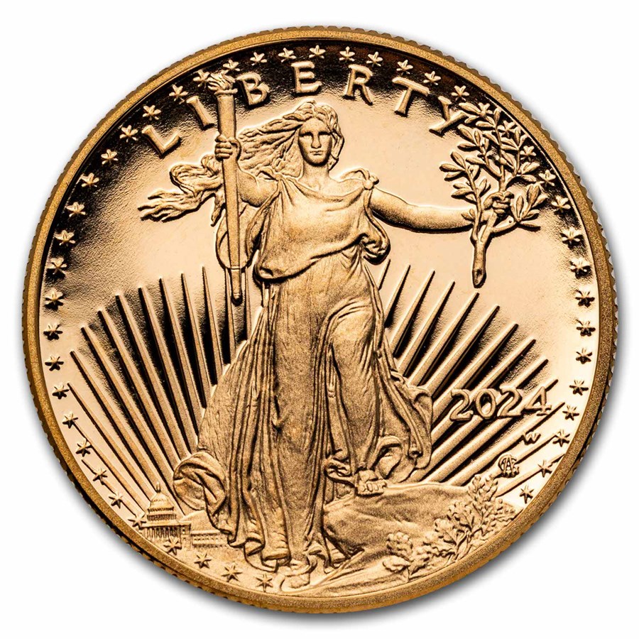 2024-W 1/2 oz Proof American Gold Eagle (w/Box & COA)