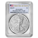 2024-W Burnished Silver Eagle SP-70 PCGS (First Day of Issue)