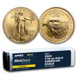 2025 1/10 oz American Gold Eagles (50-Coin MDP® + PCGS FS® Tube)