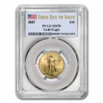 2025 1/4 oz American Gold Eagle MS-70 PCGS (First Day of Issue)