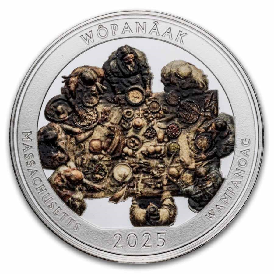 2025 1 oz Ag NATB Massachusetts First Thanksgiving (Color)
