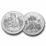 2025 1 oz Ag Patron Saints St. Peter & Mary 2-Coin Set (Box/COA)