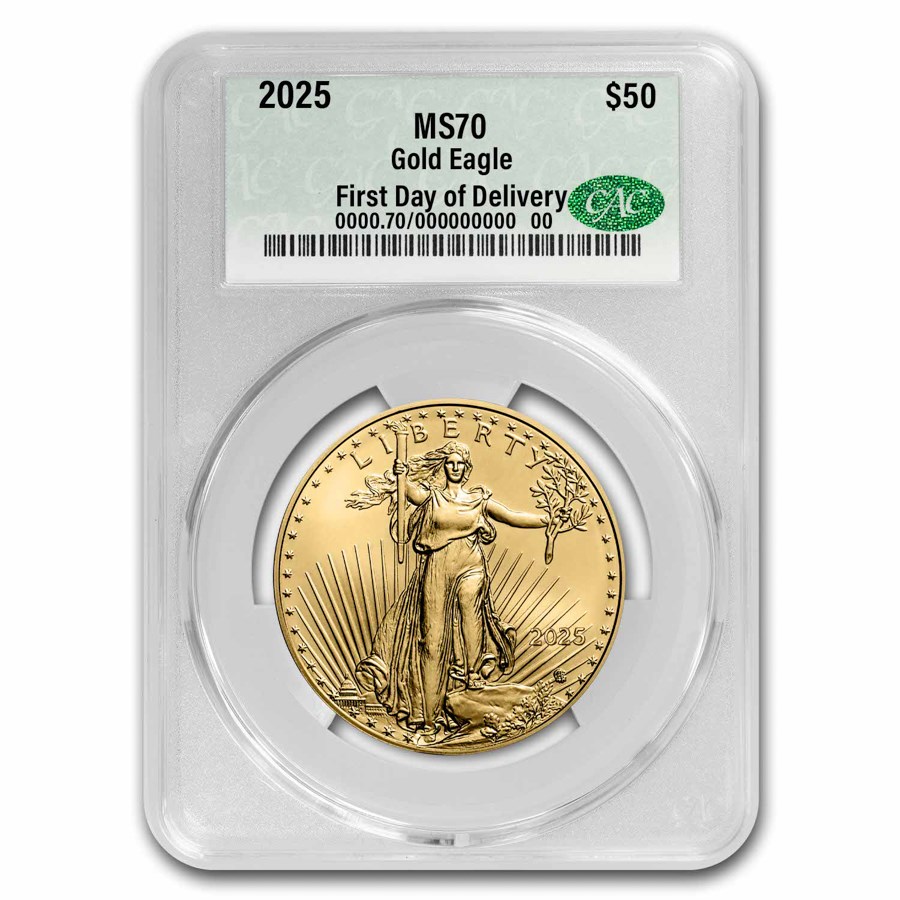 2025 1 oz American Gold Eagle MS-70 CAC (First Day of Delivery)