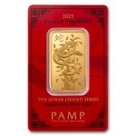 2025 1 oz Gold Bar - PAMP Lunar Legends White Snake (In Assay)