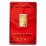 2025 5 gram Gold Bar - PAMP Lunar Legends White Snake (In Assay)