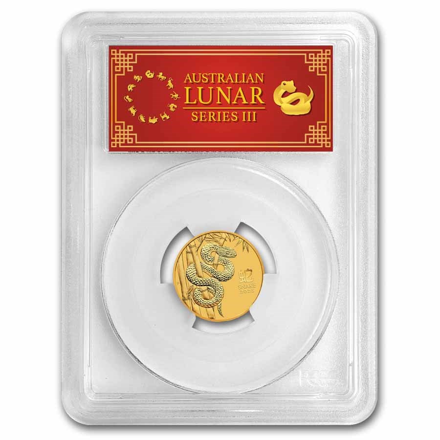 2025 Australia 1/4 oz Gold Lunar Snake MS-70 PCGS (Red Label)