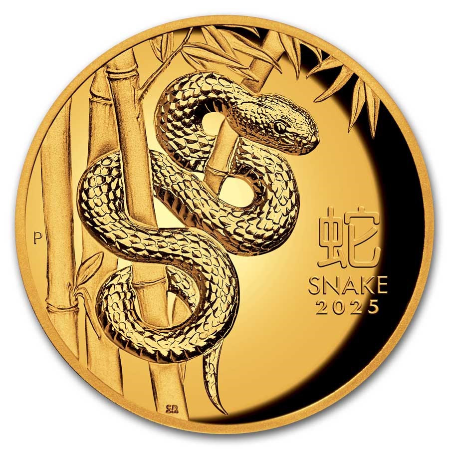 2025 Australia 1 oz Gold Lunar Snake Proof (HR, Box & COA)