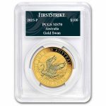 2025 Australia 1 oz Gold Swan MS-70 PCGS (FS, Swan Label)