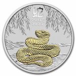 2025 Australia 1 oz Silver Lunar Snake (Gilded, w/ COA)