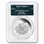2025 Australia 1 oz Silver Swan PR-70 PCGS (FS, Swan Label)