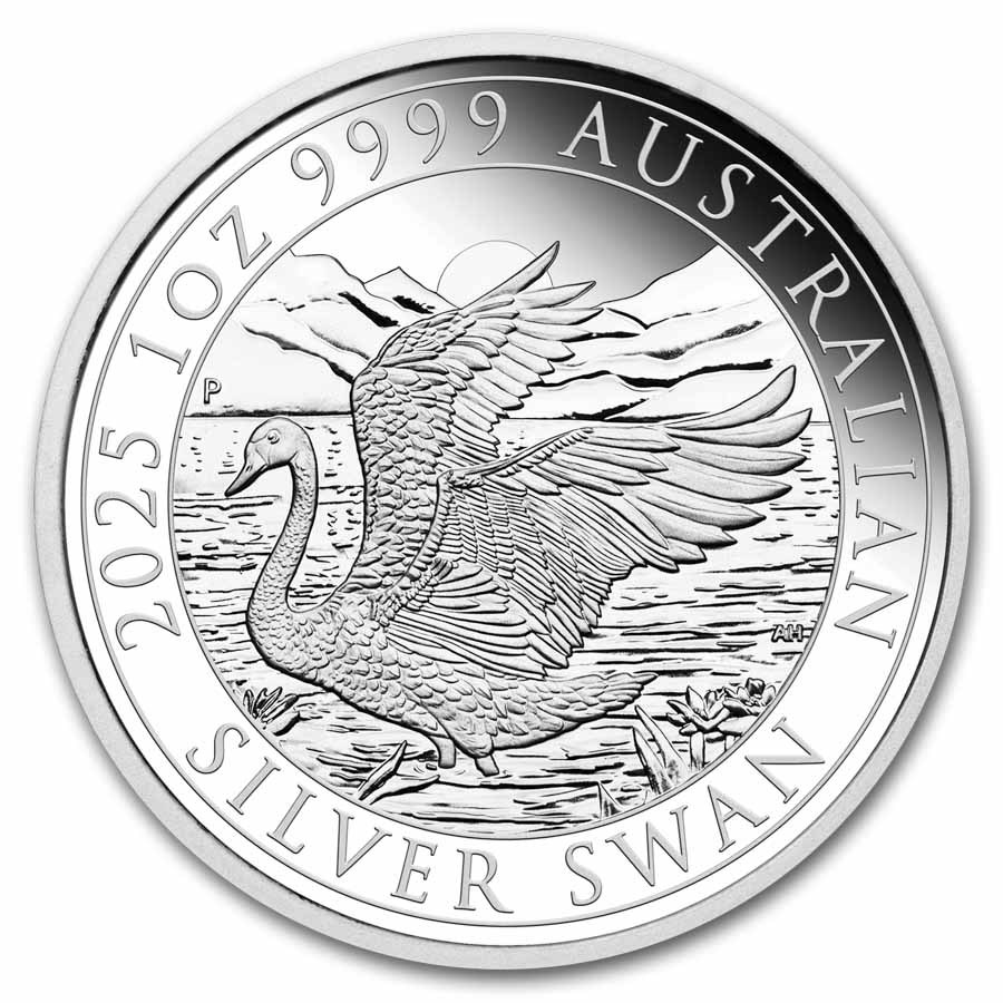 2025 Australia 1 oz Silver Swan Proof (w/Box & COA)