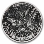 2025 Australia 2 Kilo Silver Antiqued Butterfly High Relief