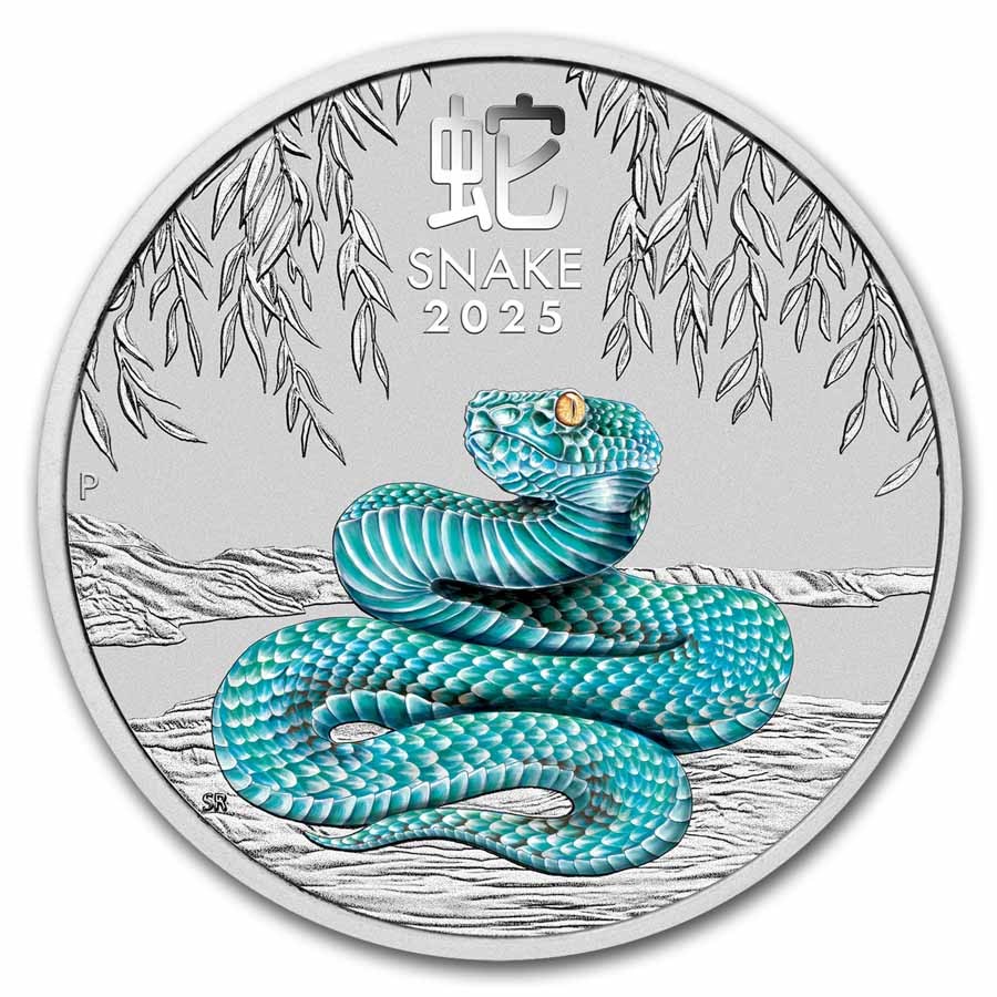 2025 Australia 2 oz Silver Lunar Snake BU (Colorized, SIII)