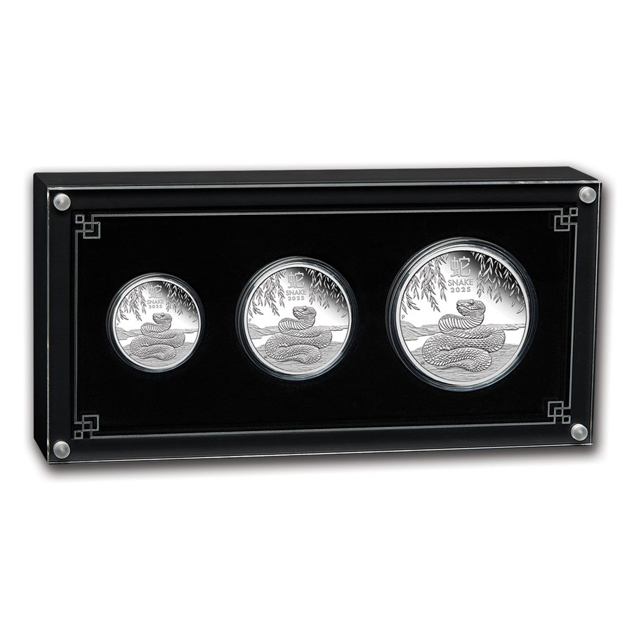 2025 Australia 3-Coin Silver Lunar Snake Proof Set (w/Box & COA)