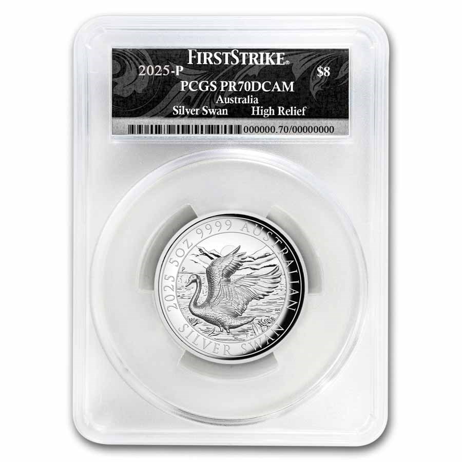 2025 Australia 5 oz Silver Swan PR-70 PCGS HR (FS, Swan Label)