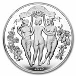 2025 Cameroon 1 oz Silver Celestial Beauty: The Three Graces BU
