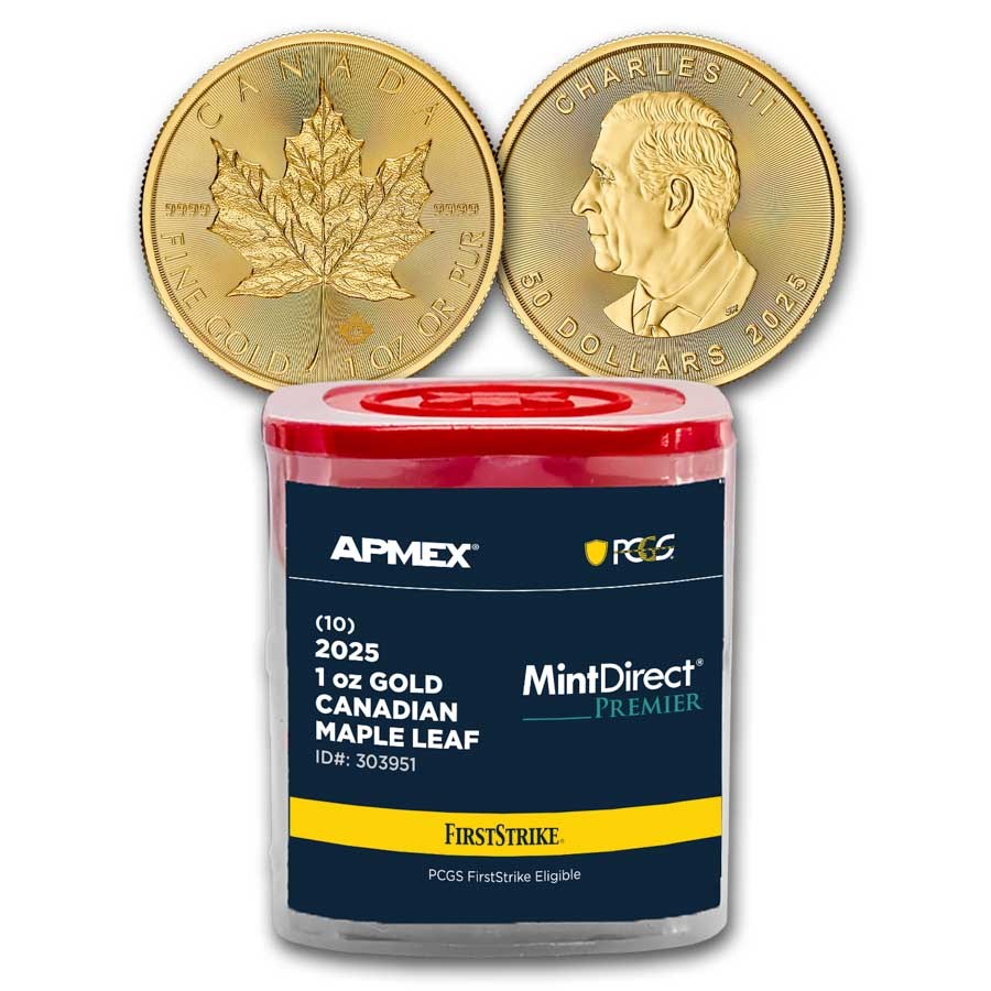 2025 Canada 1 oz Gold Maple (10-Coin MD Premier + PCGS FS Tube)