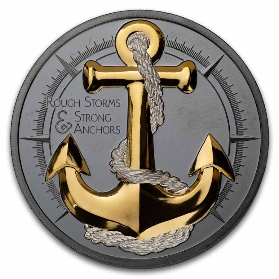 2025 Cook Islands 2 oz Silver Anchor Rough Storms (Coin Only)