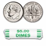 2025-D Roosevelt Dime 50-Coin Roll BU