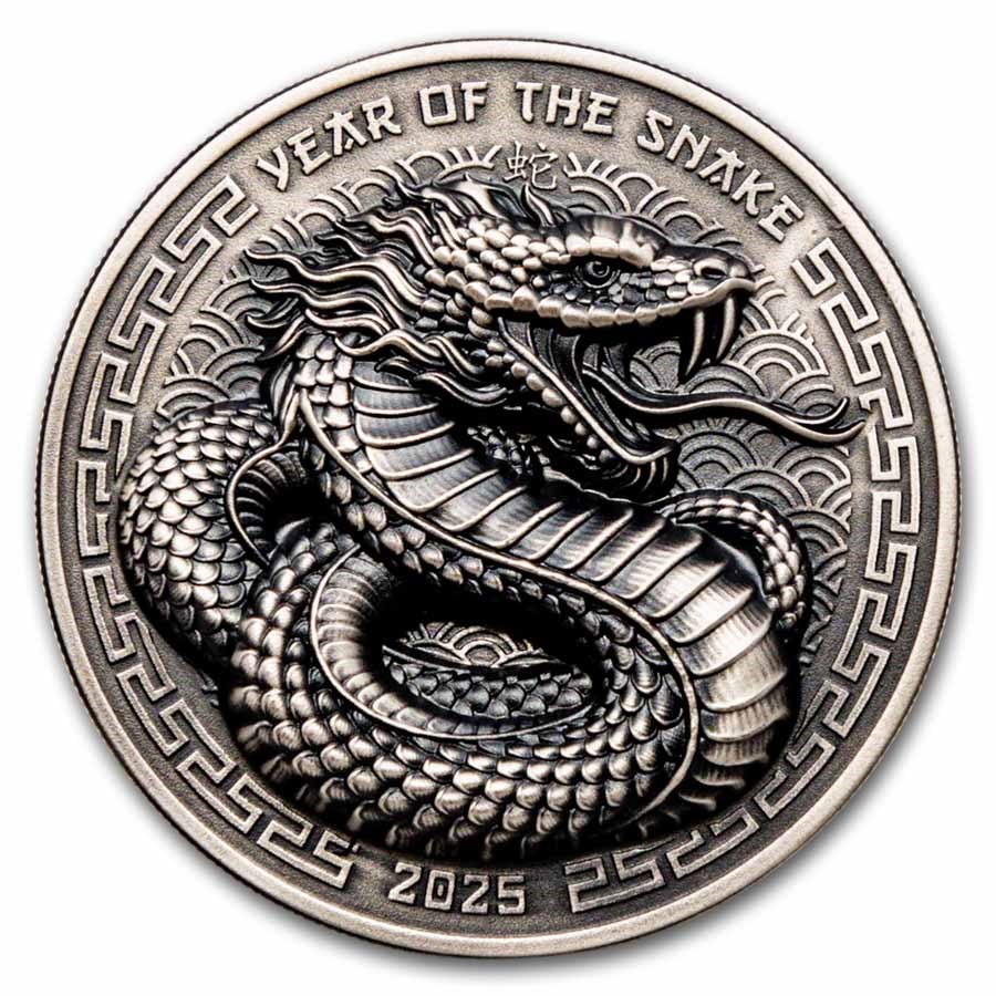 2025 Fiji 1 oz Silver Year Of The Snake Antiqued Finish UHR