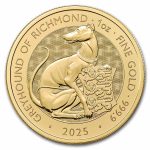 2025 GB 1 oz Gold The Royal Tudor Beasts Greyhound of Richmond BU