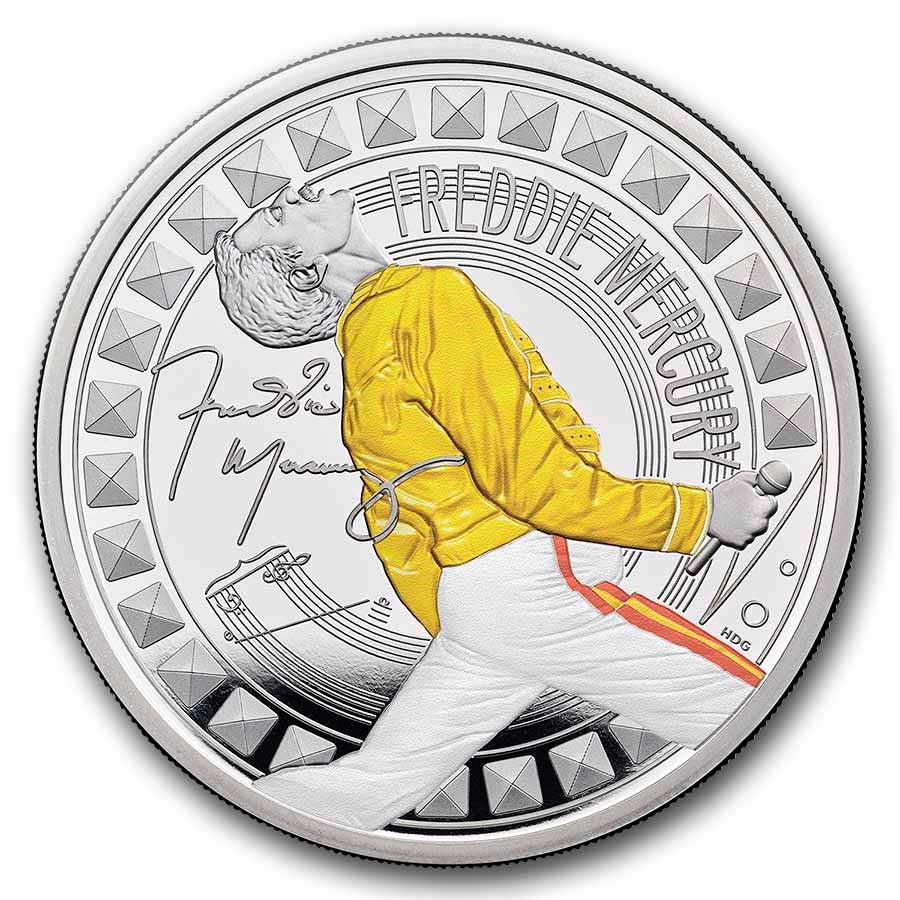2025 GB 1 oz Silver Color £2 PF Music Legends: Freddie Mercury