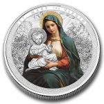 2025 Ghana 1 oz Silver Patron Saints St. Mary the Virgin (Color)