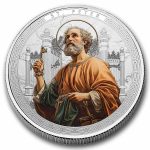 2025 Ghana 1 oz Silver Patron Saints St. Peter (Colorized)