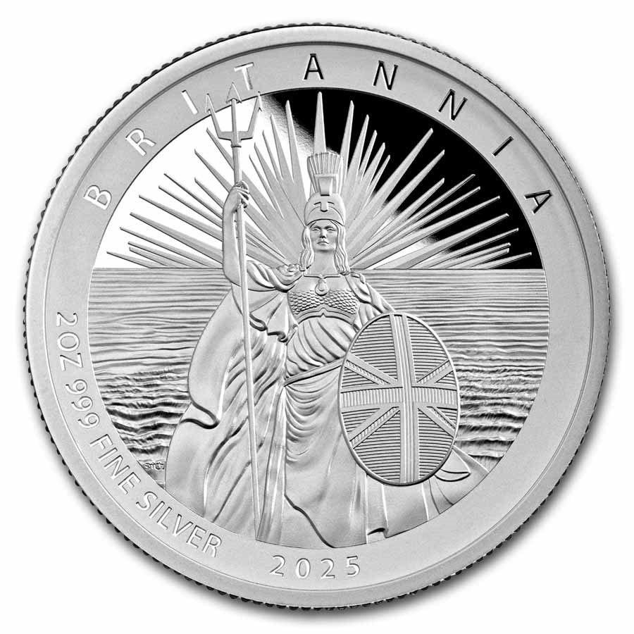 2025 Great Britain 2 oz Silver Proof Britannia (w/ Box & COA)
