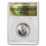 2025 Lexington-Concord Token MS-70 ANACS & Program with Stamp