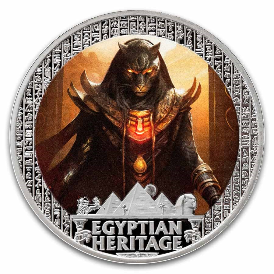 2025 Liberia 1 oz Silver Egyptian Heritage: Sekhmet