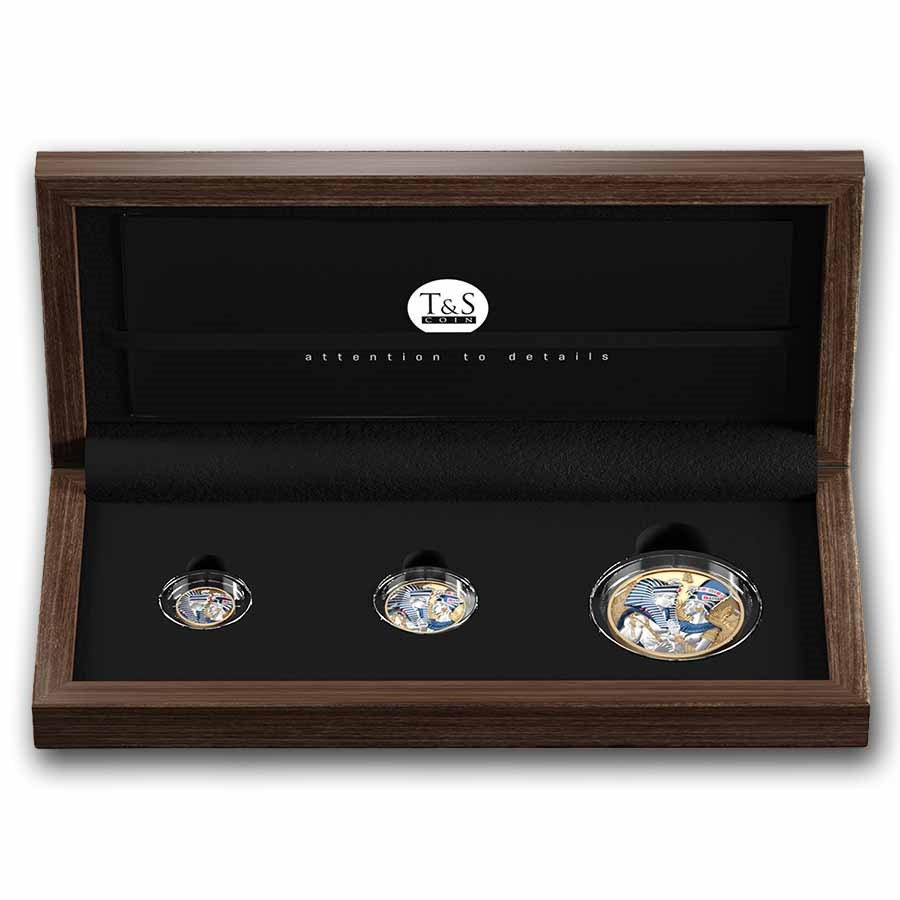 2025 Liberia Amenhotep & Nefertiti 3-coin Gold Proof Set