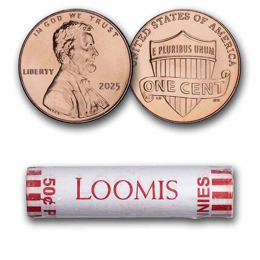 2025 Lincoln Cent 50-Coin Roll BU
