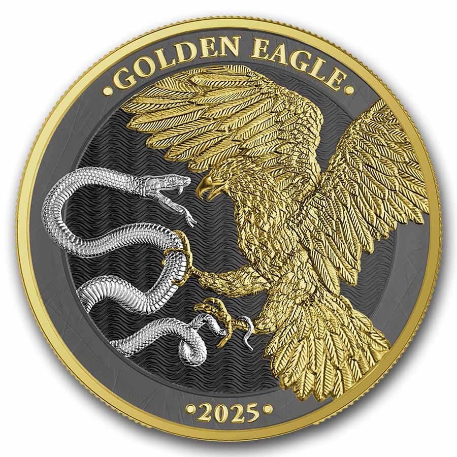 2025 Malta 1 Kilo Silver 5 Euro Golden Eagle BU