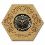 2025 Malta 2 oz Silver Maltese Ox 10 Euro BU Coin (UHR/Gilded)