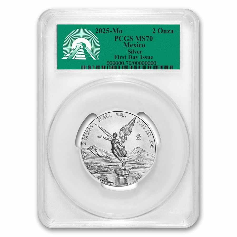 2025 Mexico 2 oz Silver Libertad MS-70 PCGS (First Day Issue)
