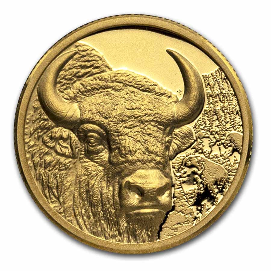 2025 Mongolia 1/10 oz Gold Proof Bison