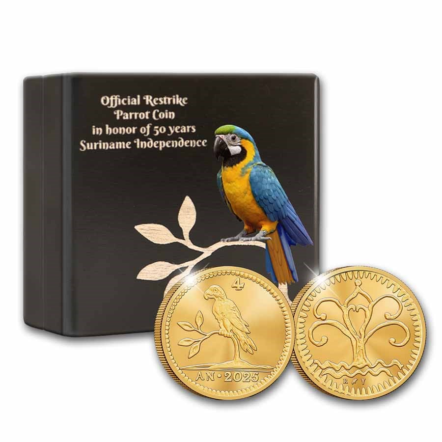 2025 Netherlands 2 oz Proof Gold Parrot Duit (w/ Box/COA)