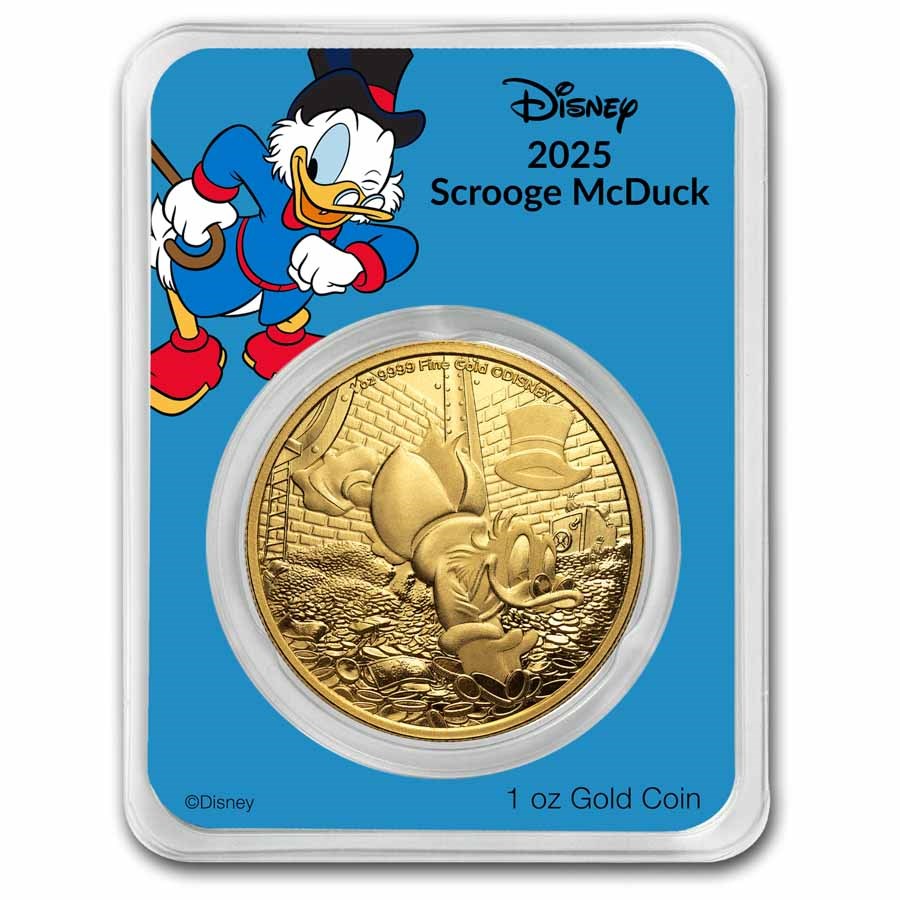2025 Niue 1 oz Gold $250 Disney's Scrooge McDuck in TEP