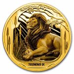 2025 Niue 1 oz Gold Proof Summer; Lion (with Box & COA)