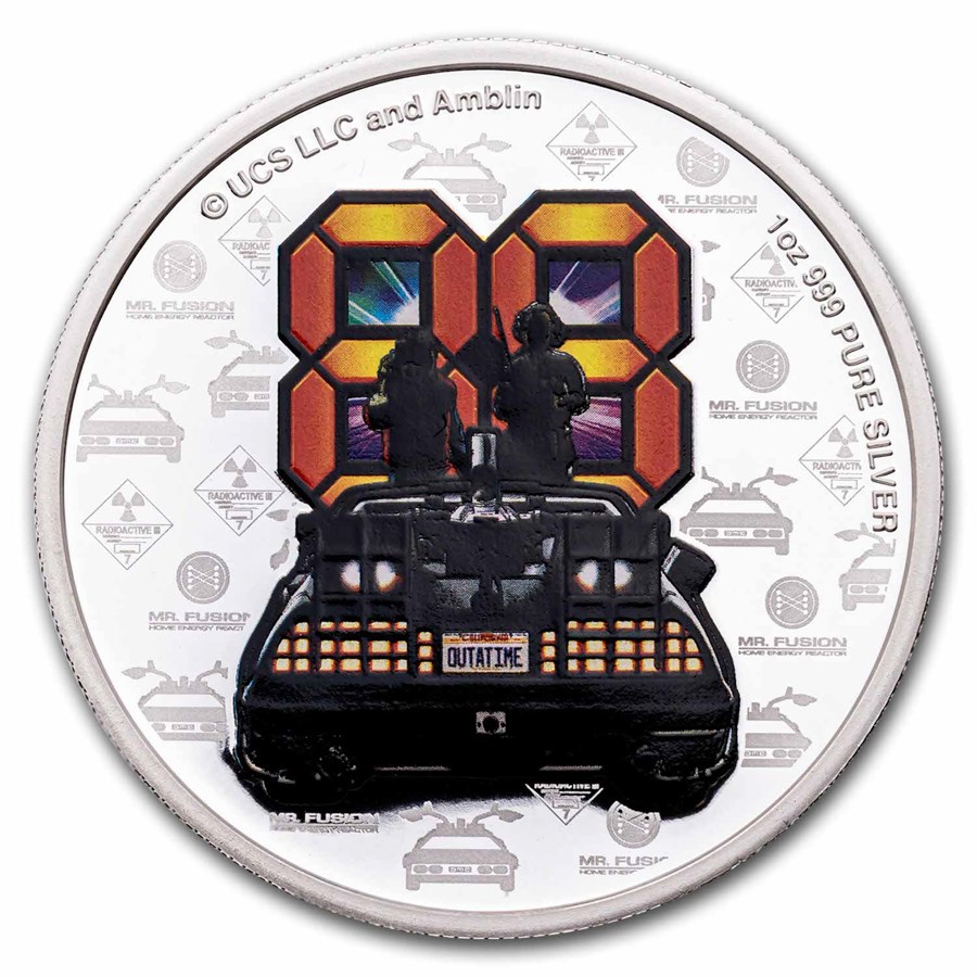 2025 Niue 1 oz Silver $2 Back to the Future 40 Anniversary Proof
