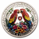 2025 Niue 1 oz Silver $2 Love is Precious - Macaw