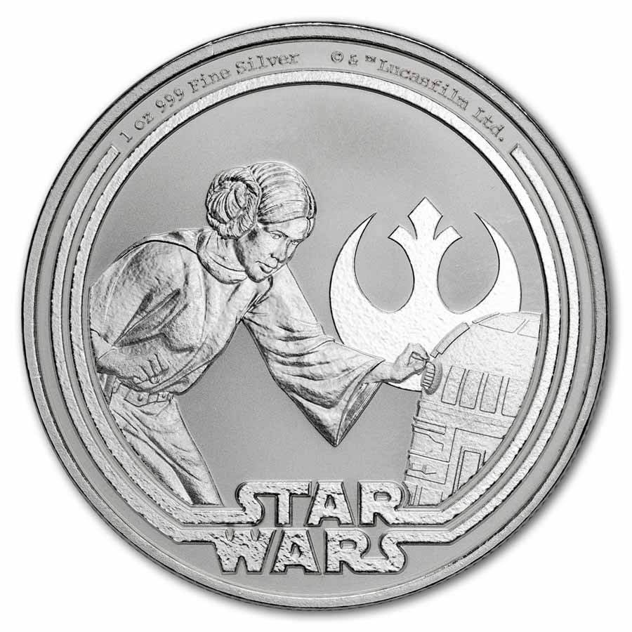 2025 Niue 1 oz Silver $2 Star Wars: Princess Leia Bullion Coin