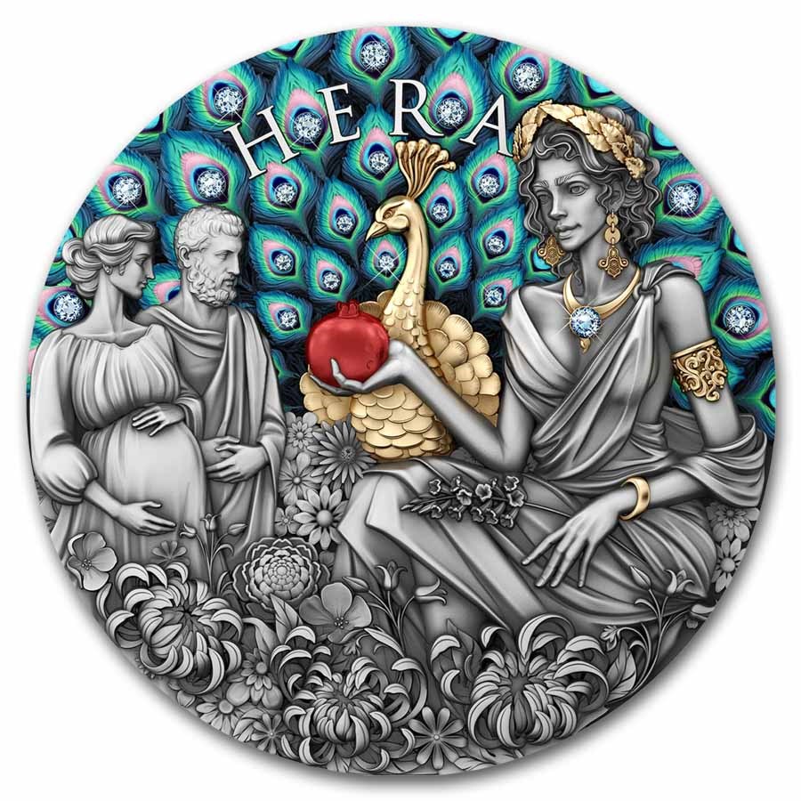 2025 Niue 2 oz Silver Hera w/ Crystals (Box & COA)